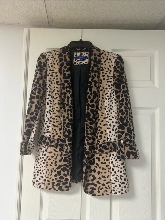 Apt. 9 Jackets & Blazers - Apt. 9 Leopard Print Open Blazer Jacket - Tan Black